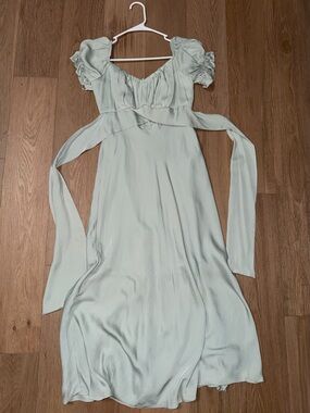 Petal & Pup Light Sage Green Puff Sleeve Maxi Dress